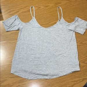 Aerie Cold Shoulder Grey Shirt